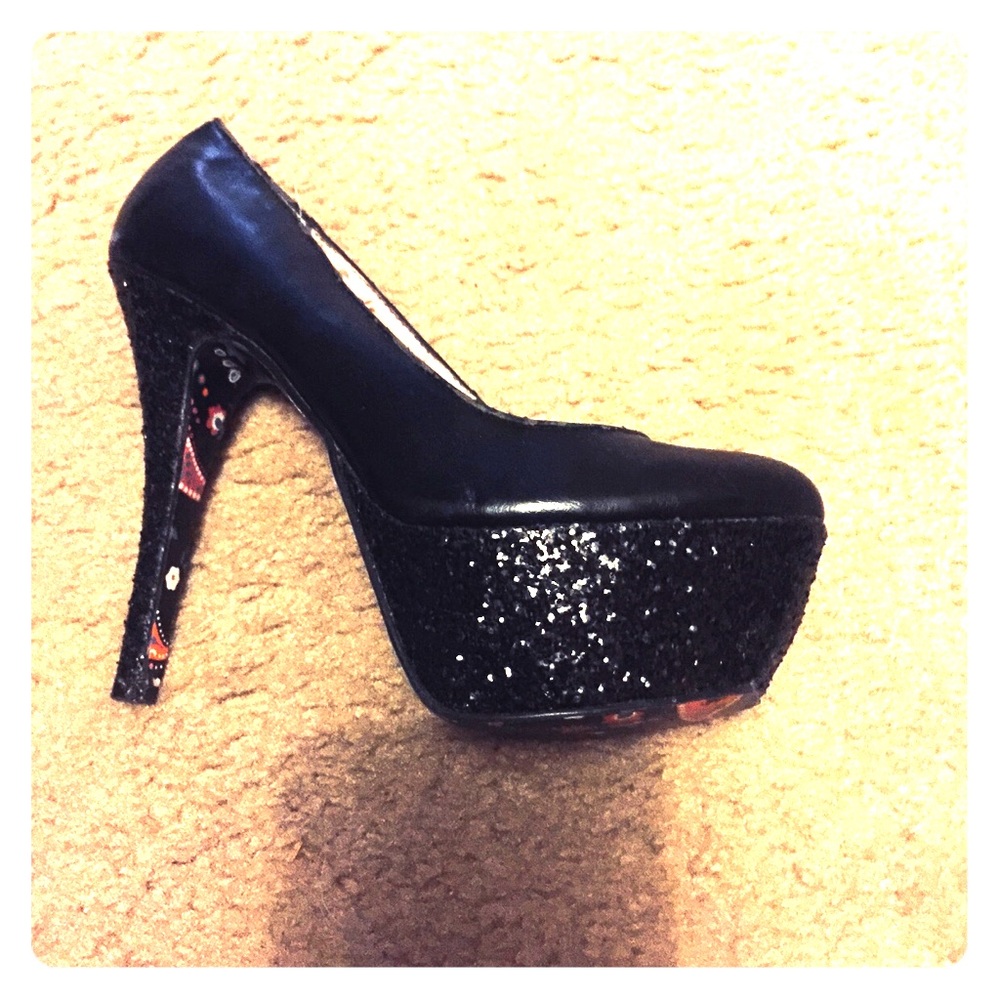 Betsey Johnson sequined high heels